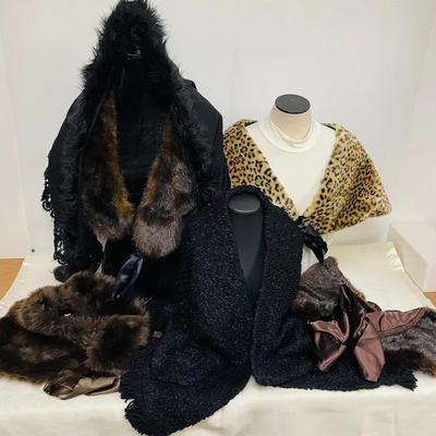 Vintage Faux Fur Shawls