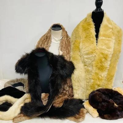 Vintage Real and Faux Fur Collars and More