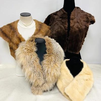 Vintage Brown and Tan Fur Stoles