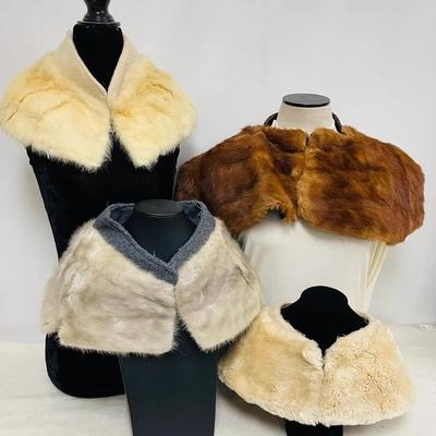 Fabric and Fur Stole and Collars