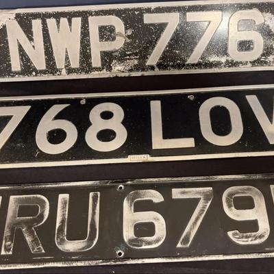 Vintage British License Plates