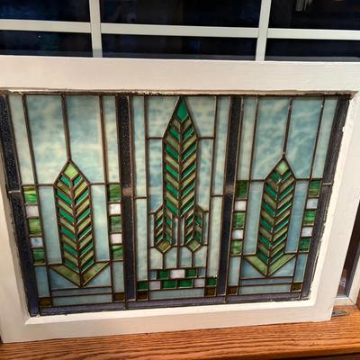 Arts And Crafts Stained Glass Panel