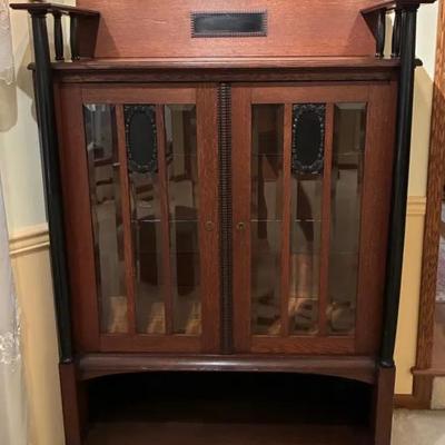 Arts And Crafts Lighted Cabinet