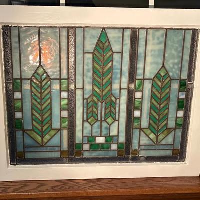 Arts And Crafts Stained Glass Panel