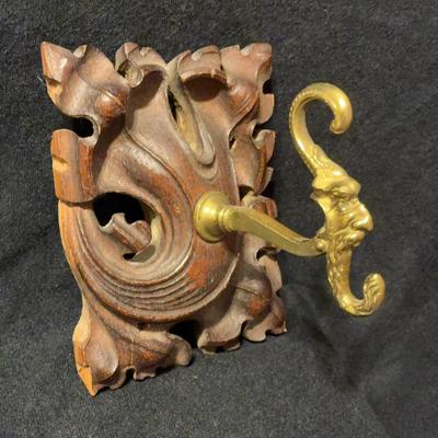 Old Man Brass Clothing Hook