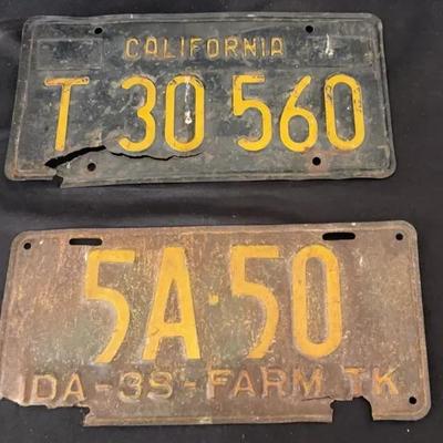 Vintage California and Truck License Plate