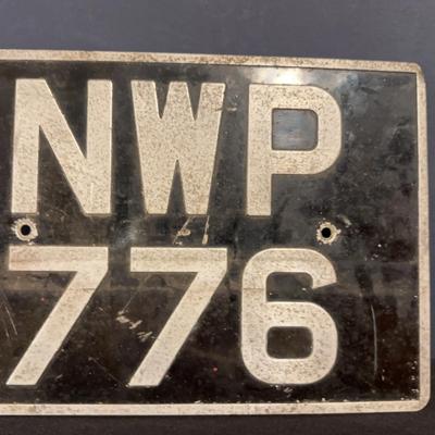 Vintage British Square License Plate