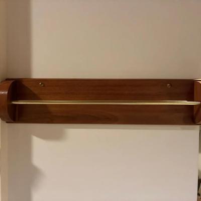 Wood & Brass Tie Rack And Wooden Hangers 
