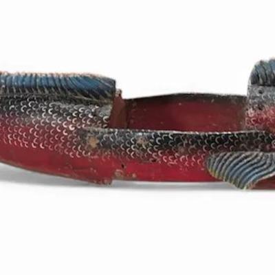 Ceremonial Hand Carved and Painted Fish