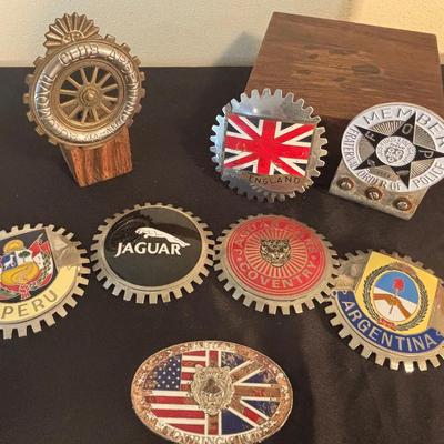 Jaguar Car Medallions, England, Peru, Argentina and More