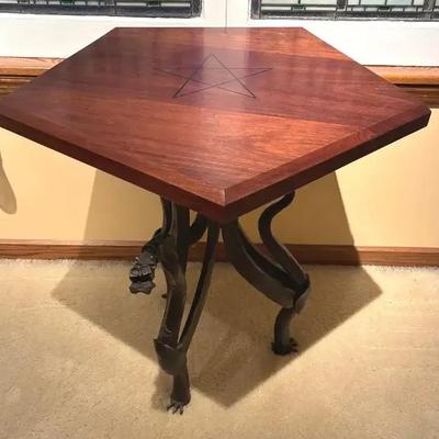 Brian Russell Forged Steel Dragon Table With Purpleheart Ebony