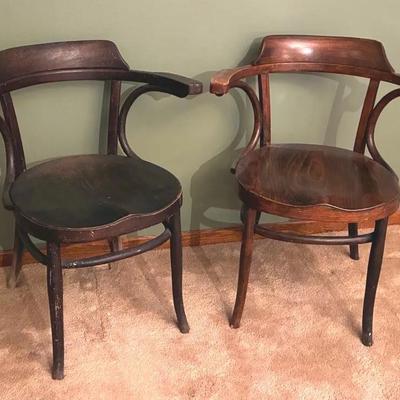 Pair Of Antique Captains Chairs 