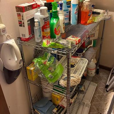 Cleaning Supplies And Wire Rack