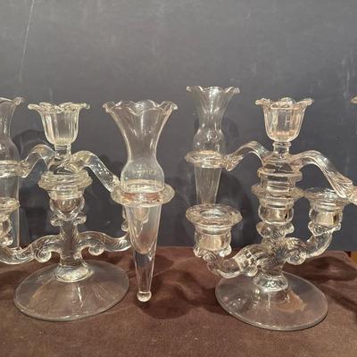 Vtg Cambridge Glass Candle Holders