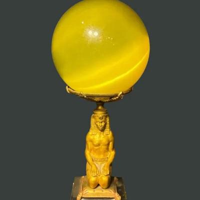 Austrian Figurine With Citrine Sphere 