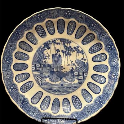 20th Century Chinese Blue & White Charger