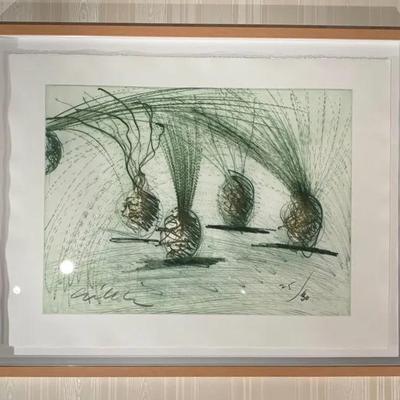 Chihuly Shadowed Green Ikebana Lithograph With COA 