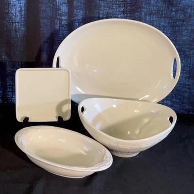 Longaberger Woven Ivory Pottery