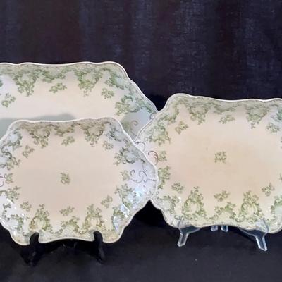 “Cloverly Green” By Johnson Bros Serving Platters (3)