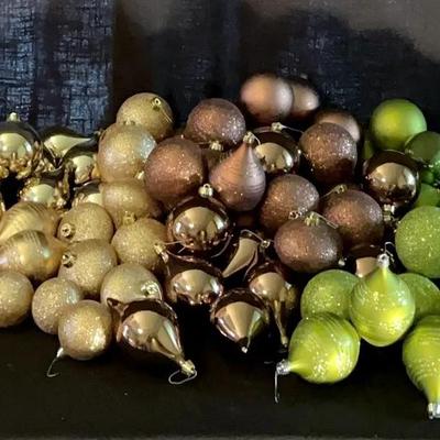 Gold, Green, Bronze Christmas Ornaments