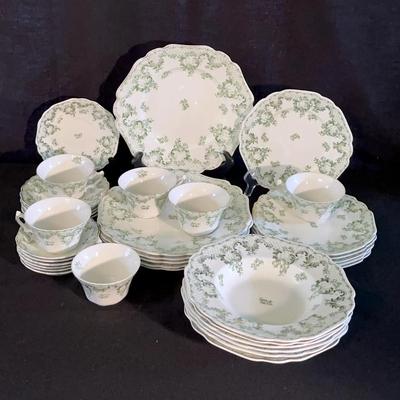 “Cloverly Green” China By Johnson Bros #2 - Six 6pc Place Settings
