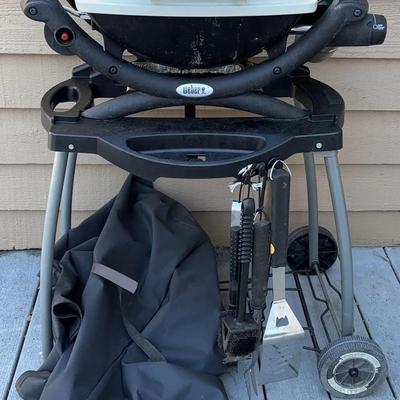 Weber Q1000 Portable Gas Grill with Cover and Accessories