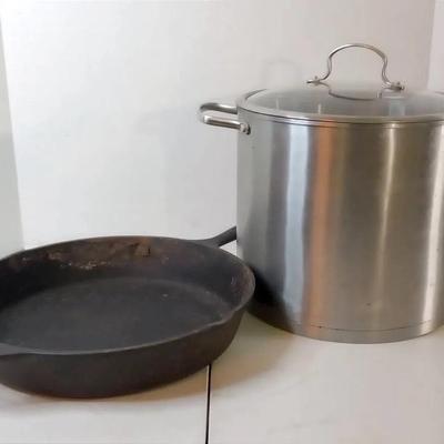 Denmark Stock Pot and Lodge Cast Iron Skillet
