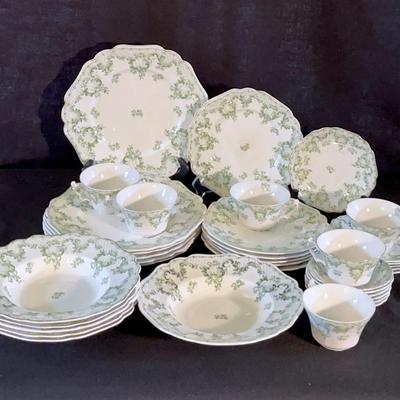“Cloverly Green” China By Johnson Bros #1 - Six 6pc Place Settings