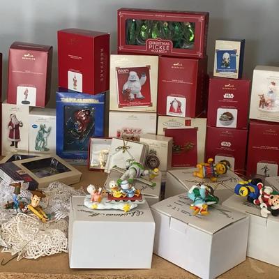 Hallmark & Disney Collectible Ornaments With Storage Box