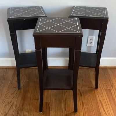 Set of Three Convenience Concepts Newport Prism Side Tables