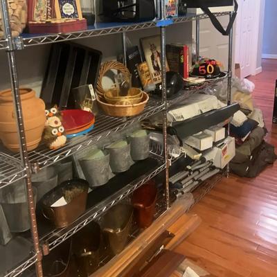 Uline Metal Shelving Unit With Adjustable Shelves & Liners