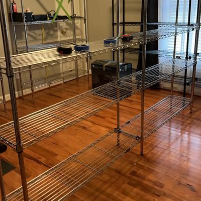 Pair of Uline 4' Metal Shelving Units