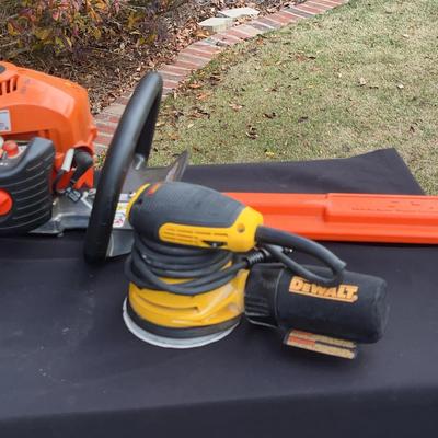 Echo HC-152 Hedge Trimmer & DeWalt Sander With Dust Bag