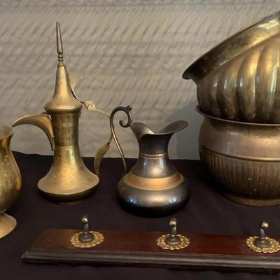 Brass & Metal Pitchers, Decorative Bowls, Candlestick & Wall Hook Rack