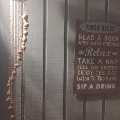 Porch Rules Sign And Decorative Hanging