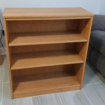 Solid Wood Light Oak 3-Shelf Bookcase