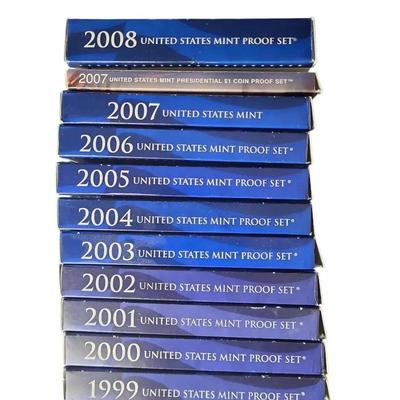 MF101 US Annual Mint Proof Sets 1999-2008
