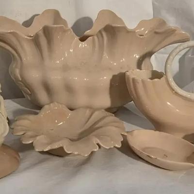 Pink Lenox Ceramic Pieces with Additional Decorative Ceramics