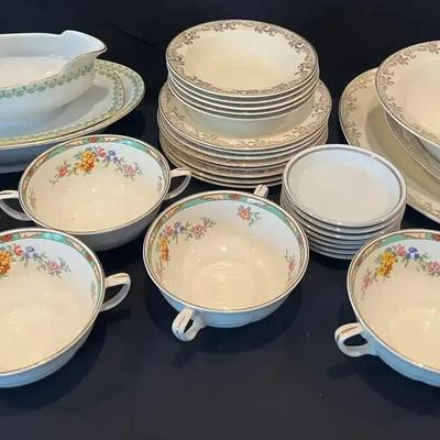 Collection of Decorated Fine China Serving Pieces and Bowls