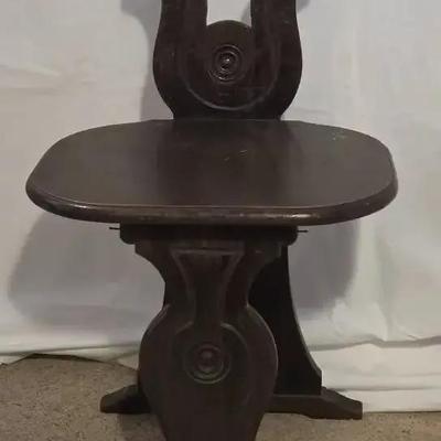 Vintage Wooden Carved Accent Chair