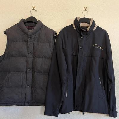 Men's Banana Republic Puffer Vest & Mirage Las Vegas Light Jacket (Size Large)