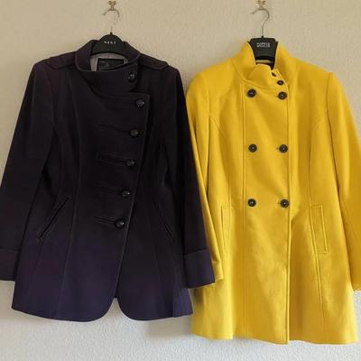 2 Women's Coats Size 14UK (12US) Yellow And Purple