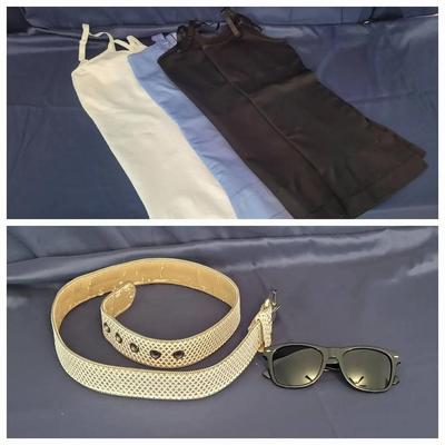 Set of 4 Underoutfit Shaping Camis (Size 2x) &.Unbranded Women's Belt and Sunglasses