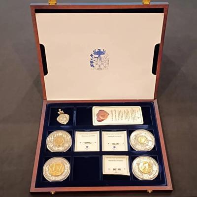 Gold-plated Partial Proof Set w/ Wooden Case & More