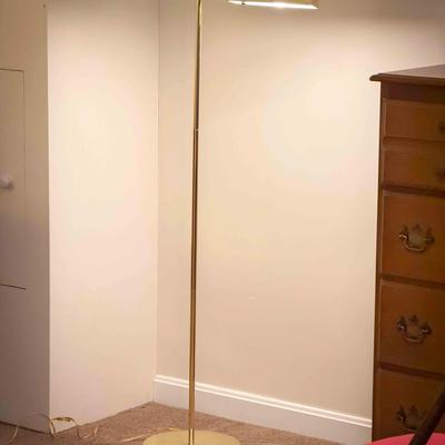 Angular Brass Floor Reading Lamp