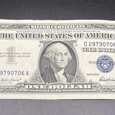 1957 Blue Seal One Dollar Silver Certificate 