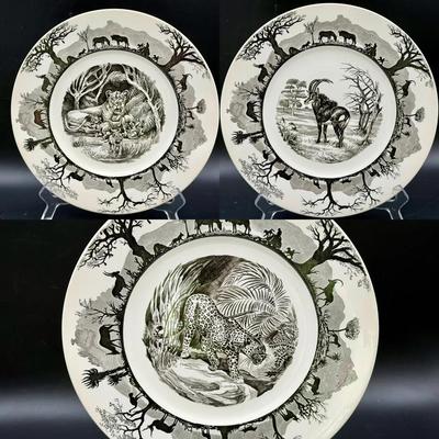 (3) Wedgwood Kruger National Park dinner plates