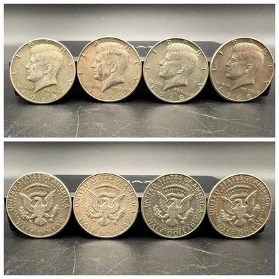 (4) Silver Kennedy Halves 1966-1969