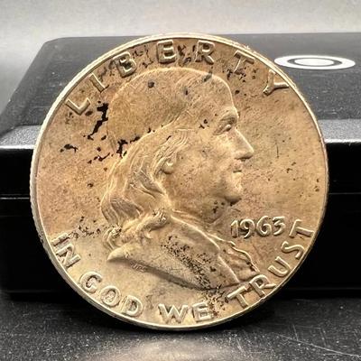 1963 Silver Benjamin Franklin Half Dollar Coin