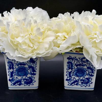 (2) Blue & White Vases